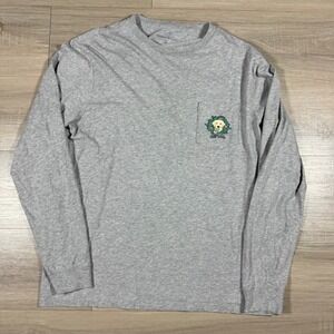 Vineyard Vines T Shirt Gray Dog Happy‎ Holidays Graphic Pocket Christmas Size M
